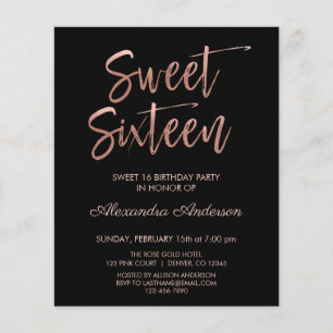 Prospectus 11,4 Cm X 14,2 Cm Rose Gold Noir Budget Anniversaire Sweet Seize