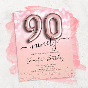 Prospectus 11,4 Cm X 14,2 Cm Rose Parties scintillant de ballon d'or 90e annive
