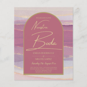 Prospectus 11,4 Cm X 14,2 Cm Rose Pink or Arch Marbre Mariage BODA INVITATION