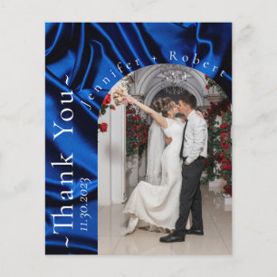 Prospectus 11,4 Cm X 14,2 Cm Royal Blue Photo Budget Mariage Carte de remerciem