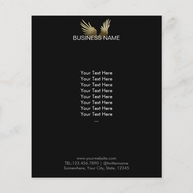 Prospectus 11,4 Cm X 14,2 Cm Royal Gold Wings Professional Dark (Devant)