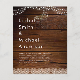 Prospectus 11,4 Cm X 14,2 Cm Rustic Lace Mason Jar Lights Gypsophila Wedding