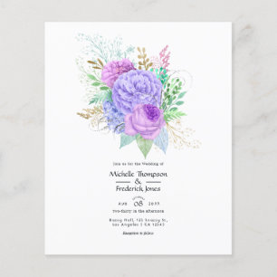Prospectus 11,4 Cm X 14,2 Cm Rustique Floral Spring Wedding Invitation