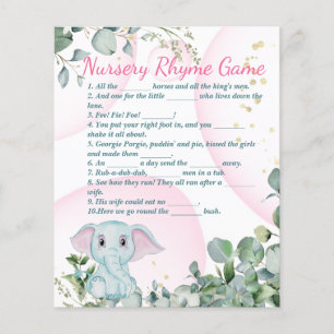 Prospectus 11,4 Cm X 14,2 Cm Safari Animal Elephant Eucalyptus Baby shower Jeu