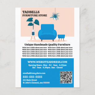 Prospectus 11,4 Cm X 14,2 Cm Salon Bleu - Ventes de magasin de meubles