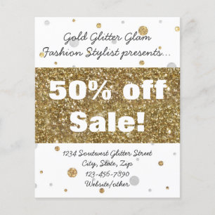 Prospectus 11,4 Cm X 14,2 Cm Salon Confetti Parties scintillant Gold Foil / Pub