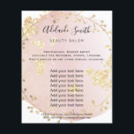 Prospectus 11,4 Cm X 14,2 Cm salon de beauté aquarelle rose blush<br><div class="desc">flyer de maquillage professionnel de salon de beauté</div>