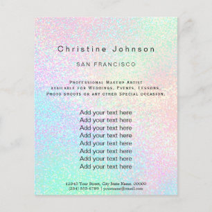 Prospectus 11,4 Cm X 14,2 Cm salon de beauté de la parties scintillant arc-en-c