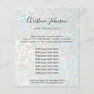 Prospectus 11,4 Cm X 14,2 Cm salon de beauté élégant effet faux scintillant