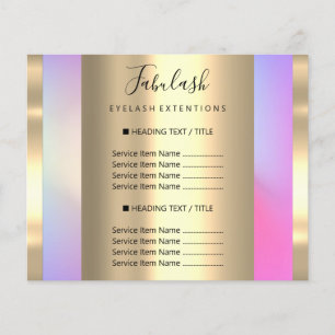 Prospectus 11,4 Cm X 14,2 Cm Salon de beauté Maquillage Ongles Cheveux Liste de