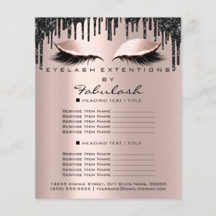Prospectus 11,4 Cm X 14,2 Cm Salon de Beauté Maquillage Rose Gouttes Volantes A