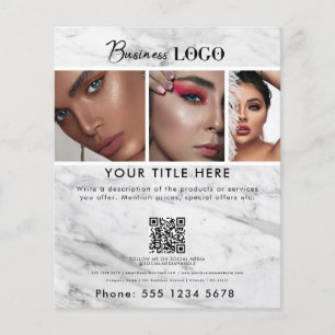 Prospectus 11,4 Cm X 14,2 Cm Salon de coiffure de beauté en marbre