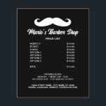 Prospectus 11,4 Cm X 14,2 Cm Salon de coiffure pour hommes liste de prix promo<br><div class="desc">Salon de coiffure pour hommes liste de prix de salon de coiffure Flyer. Faites votre propre menu de liste de prix pour votre entreprise. Logo professionnel de moustache avec typographie de script cool. Design minimaliste moderne pour barbiers. Couleur arrière - plan arrière personnalisable. Ajoutez le nom de l'entreprise, le slogan,...</div>
