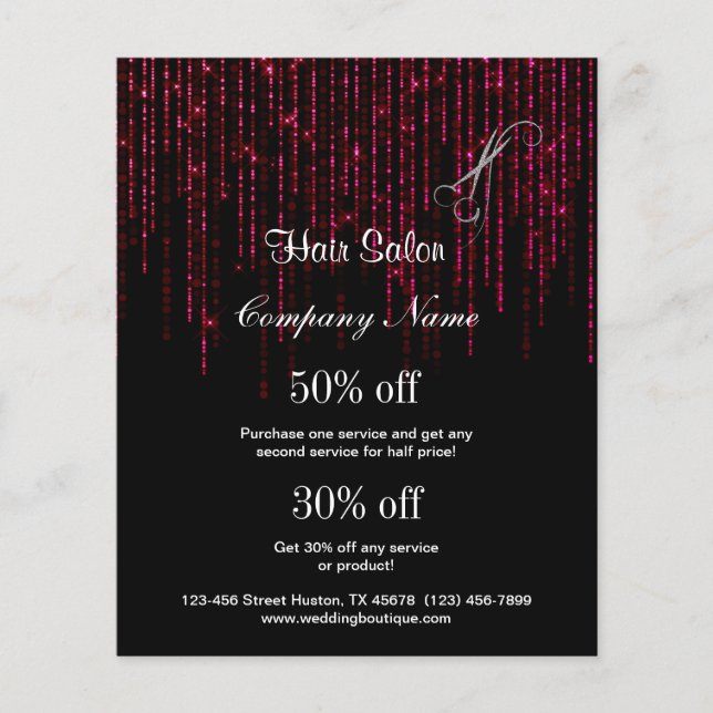 Prospectus 11,4 Cm X 14,2 Cm Salon de coiffure prospectus personnalisé (Devant)