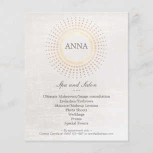 Prospectus 11,4 Cm X 14,2 Cm Salon de coiffure simple et élégant et Spa