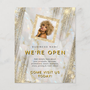 Prospectus 11,4 Cm X 14,2 Cm Salon de maquillage Photo personnalisée Gold Chic