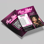 Prospectus 11,4 Cm X 14,2 Cm Salon moderne des cheveux noirs et roses spécial<br><div class="desc">Cet élégant prospectus noir et rose est la meilleure façon d'annoncer les offres spéciales de février de votre salon de coiffure ! Doté d'un design élégant et moderne et d'une touche de glamour, il est sûr d'attirer de nouveaux clients. La mise en page professionnelle offre un espace suffisant pour mettre...</div>