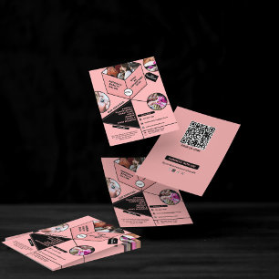 Prospectus 11,4 Cm X 14,2 Cm Salon Professionnel Moderne Rose Pâle Ajouter des 