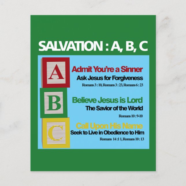 Prospectus 11,4 Cm X 14,2 Cm Salvation ABC (Devant)