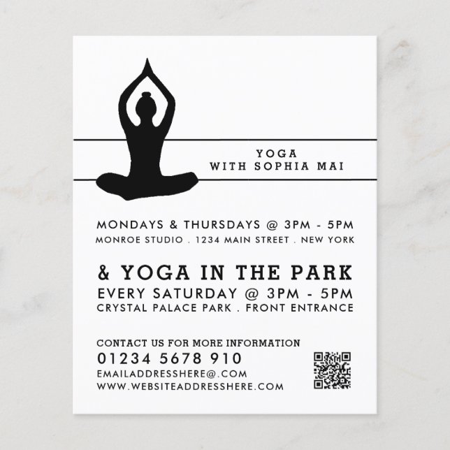 Prospectus 11,4 Cm X 14,2 Cm Sappart Modern Yoga Class Advertising Flyer (Devant)