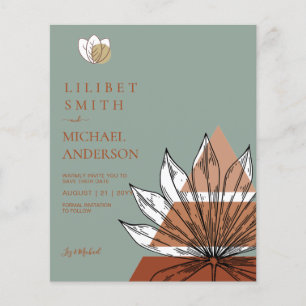 Prospectus 11,4 Cm X 14,2 Cm Scandinave Japandi Moderne Abstrait Dates d'enregi