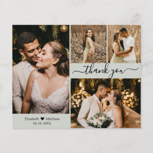 Prospectus 11,4 Cm X 14,2 Cm Script de Merci du Mariage de Collage de photos Bu