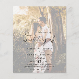Prospectus 11,4 Cm X 14,2 Cm Script rustique Faire-part de mariage budgétaire m