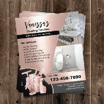 Prospectus 11,4 Cm X 14,2 Cm Service de ménage de la maison d'or Rose moderne<br><div class="desc">Service Professionnel De Nettoyage De Maison De Fille Flyers.</div>