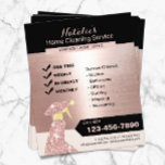 Prospectus 11,4 Cm X 14,2 Cm Service de nettoyage à domicile rose Gold<br><div class="desc">Rose Gold Home Cleaning House Keeping Service Flyers.</div>