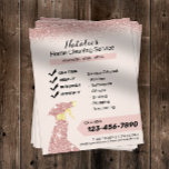 Prospectus 11,4 Cm X 14,2 Cm Service de nettoyage à domicile Rose Gold Ménage<br><div class="desc">Service de nettoyage à domicile Parties scintillant rose Rose Gold Flyers ménagers.</div>