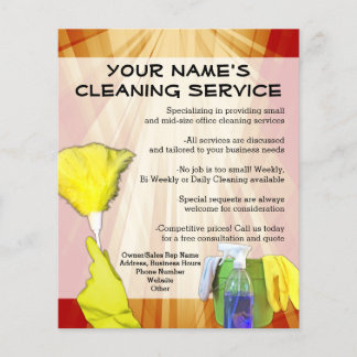 Prospectus 11,4 Cm X 14,2 Cm Service de nettoyage de bureau de Ray Vibrant