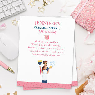 Prospectus 11,4 Cm X 14,2 Cm Service De Nettoyage De Maison D'Entretien De Poin