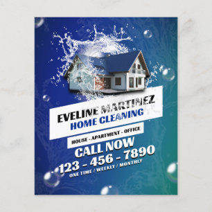 Prospectus 11,4 Cm X 14,2 Cm Service de nettoyage des éclaboussures d'eau de la