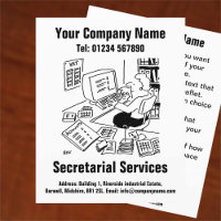 Service de secrétariat Cartoon Design Flyer