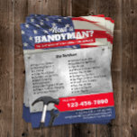 Prospectus 11,4 Cm X 14,2 Cm Service Patriotique Handyman de réparation et d'en<br><div class="desc">Service Professionnel Handyman de réparation Service de maintenance Flyers patriotiques.</div>