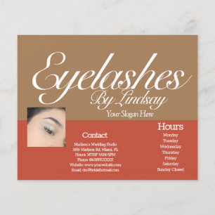 Prospectus 11,4 Cm X 14,2 Cm Services de cils modernes Tarifs terreux Brochur