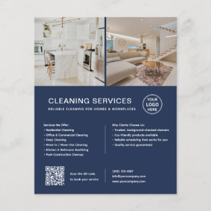 Prospectus 11,4 Cm X 14,2 Cm Services de nettoyage minimalistes QR Entreprise B