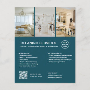 Prospectus 11,4 Cm X 14,2 Cm Services de nettoyage modernes Carte professionnel