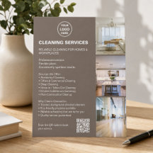 Services de nettoyage Taupe moderne Logo photo QR