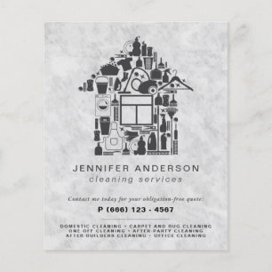 Prospectus 11,4 Cm X 14,2 Cm Services modernes de nettoyage gris
