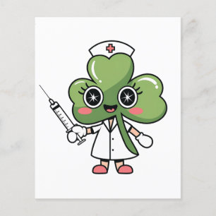 Prospectus 11,4 Cm X 14,2 Cm Shamrock Lucky Charm Nurse Kawaii Lucky Charme
