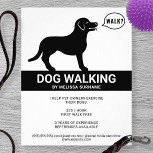 Prospectus 11,4 Cm X 14,2 Cm Silhouette noire de chien disant Promenade - Prome