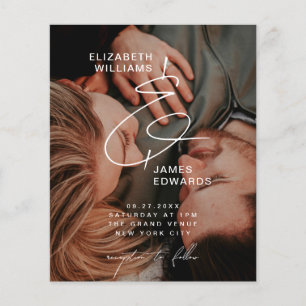 Prospectus 11,4 Cm X 14,2 Cm Simple Couple Photo Faire-part de mariage économiq