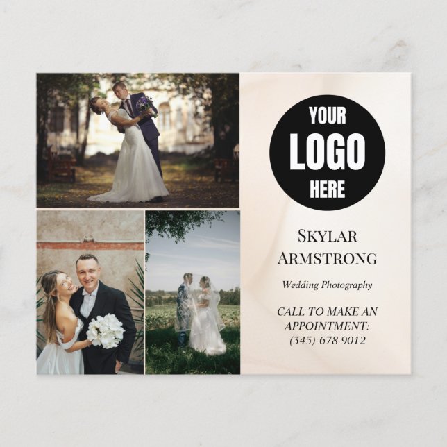 Prospectus 11,4 Cm X 14,2 Cm Simple Flyer pour Photographe  (Devant)