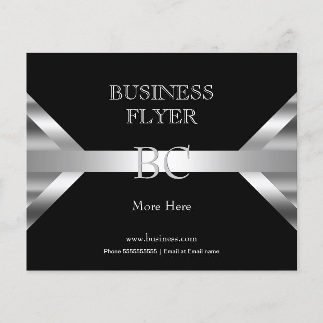 Prospectus 11,4 Cm X 14,2 Cm Simple Monogramme Argent Noir Blanc 4D2 (Devant)