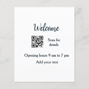 Prospectus 11,4 Cm X 14,2 Cm Simple ouverture de bienvenue code-barres QR ajout