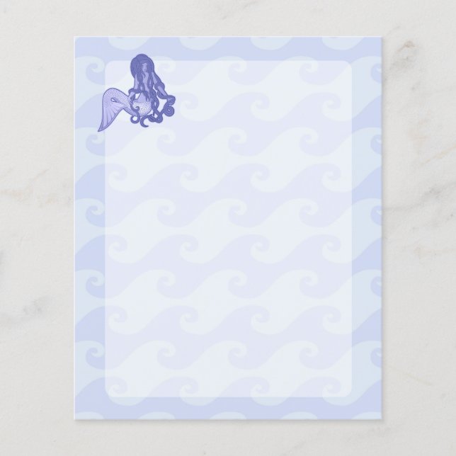 Prospectus 11,4 Cm X 14,2 Cm Sirène assise bleue (Devant)