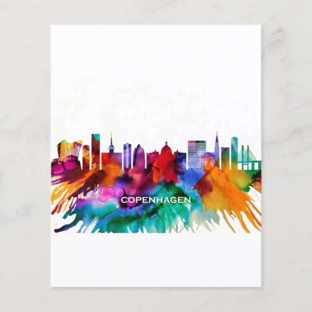 Prospectus 11,4 Cm X 14,2 Cm Skyline Copenhague (Devant)