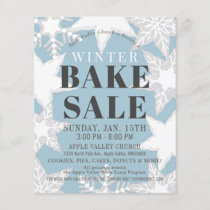 Prospectus 11,4 Cm X 14,2 Cm Snowflake Cookies Winter Bake Sale Blue Flyer