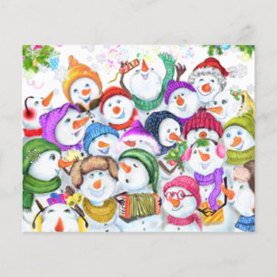 Prospectus 11,4 Cm X 14,2 Cm Snowmans Christmas Flyer Cadeau